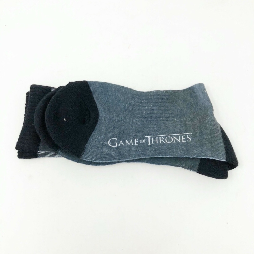 Game of Thrones Socks Size 6-12 Men's Black Gray O